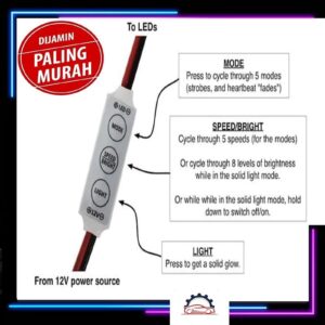 led controller dimmer mini 2 pin